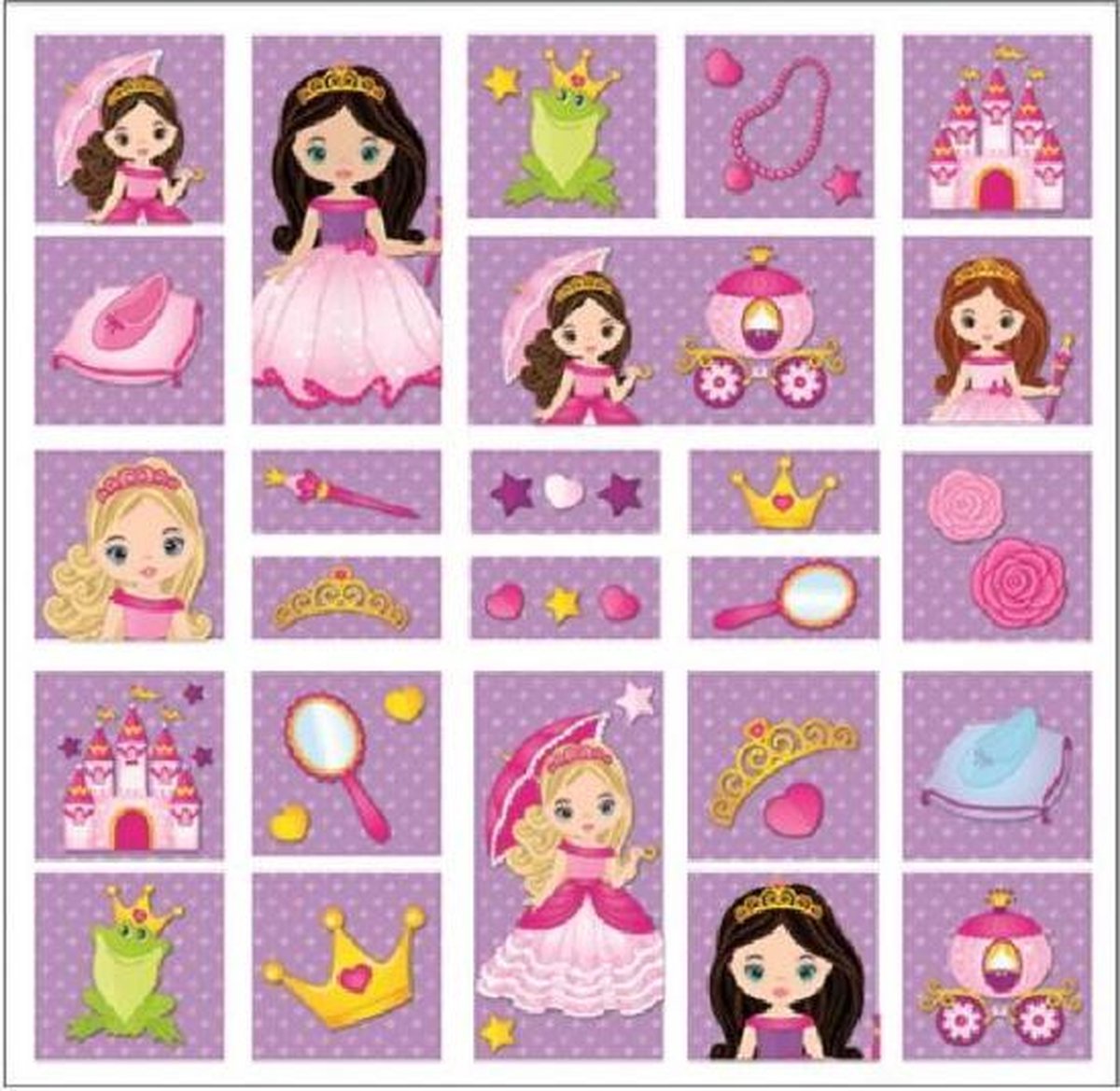 stickervel 3D Princess 20 x 19,5 cm papier 25 stuks