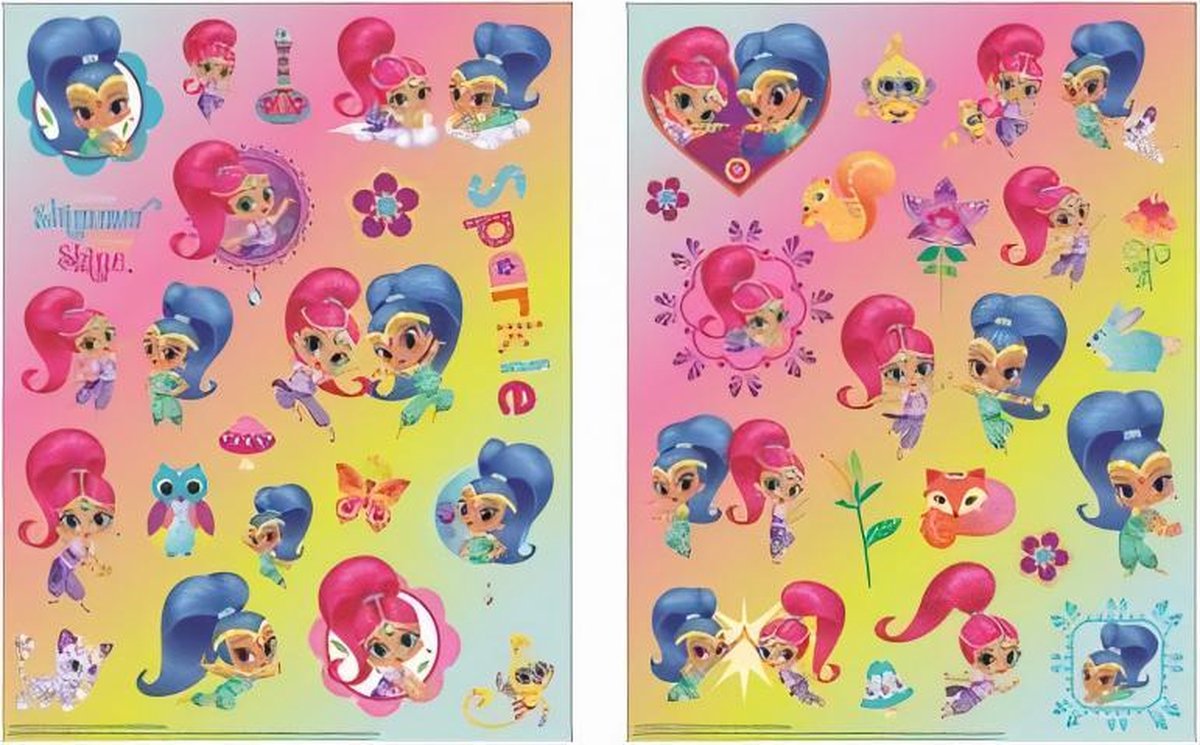 stickervel Shimmer en Shine junior 30 cm papier 2 stuks