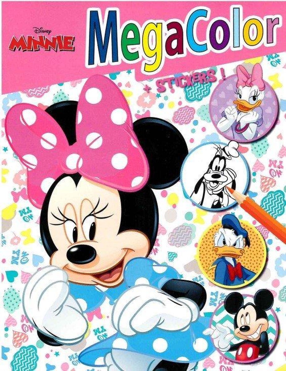 Kleurboek MegaColor Minnie Walt disney met stickers.