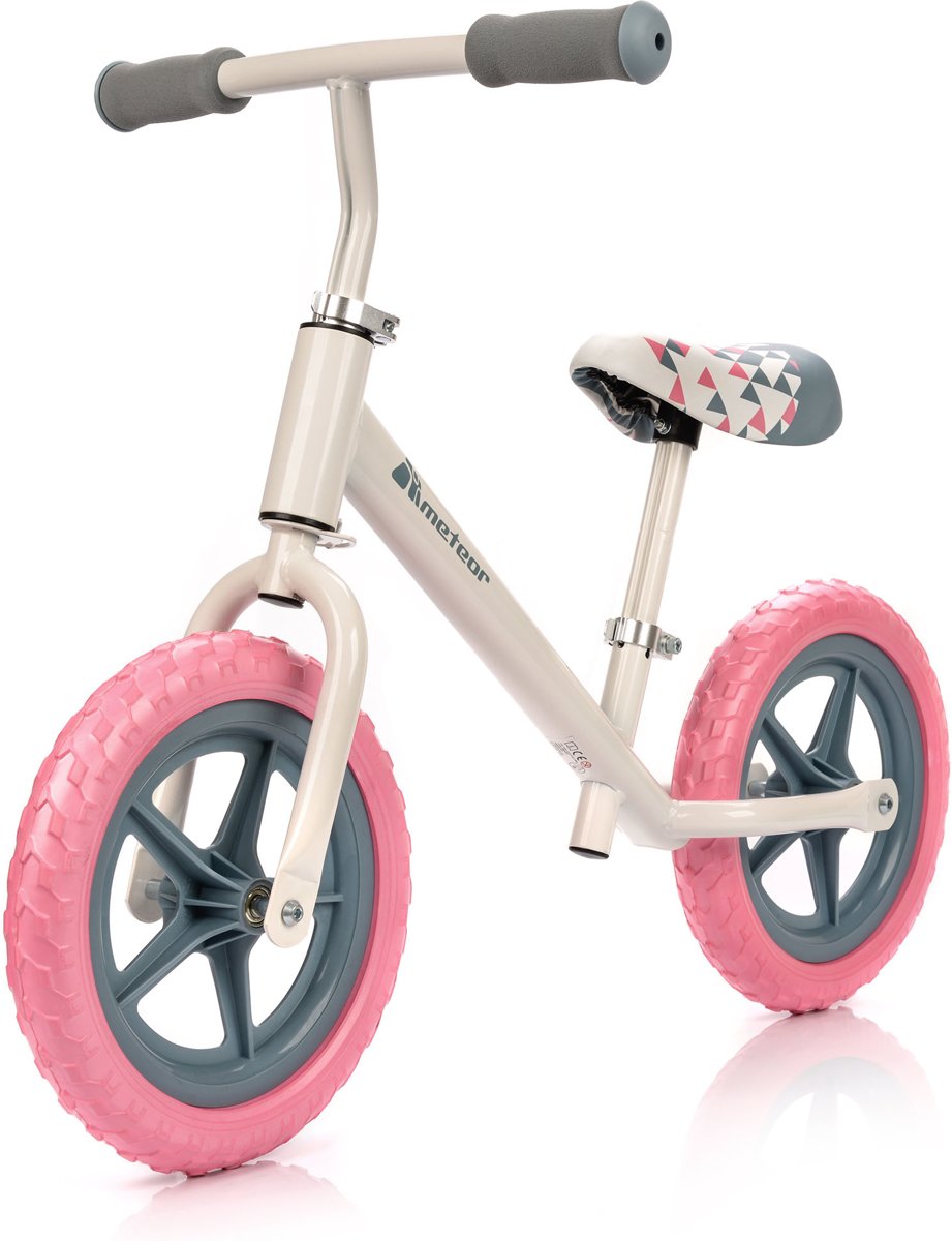 WHEELZ4KIDS LOOPFIETS, ROZE/WIT/GRIJS