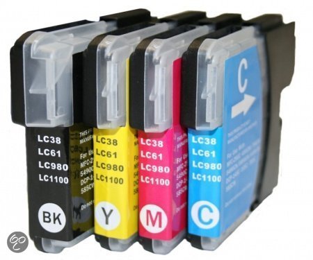 Brother LC1100/980 WHITELABEL Compatible inktpatronen set van 4 stuks