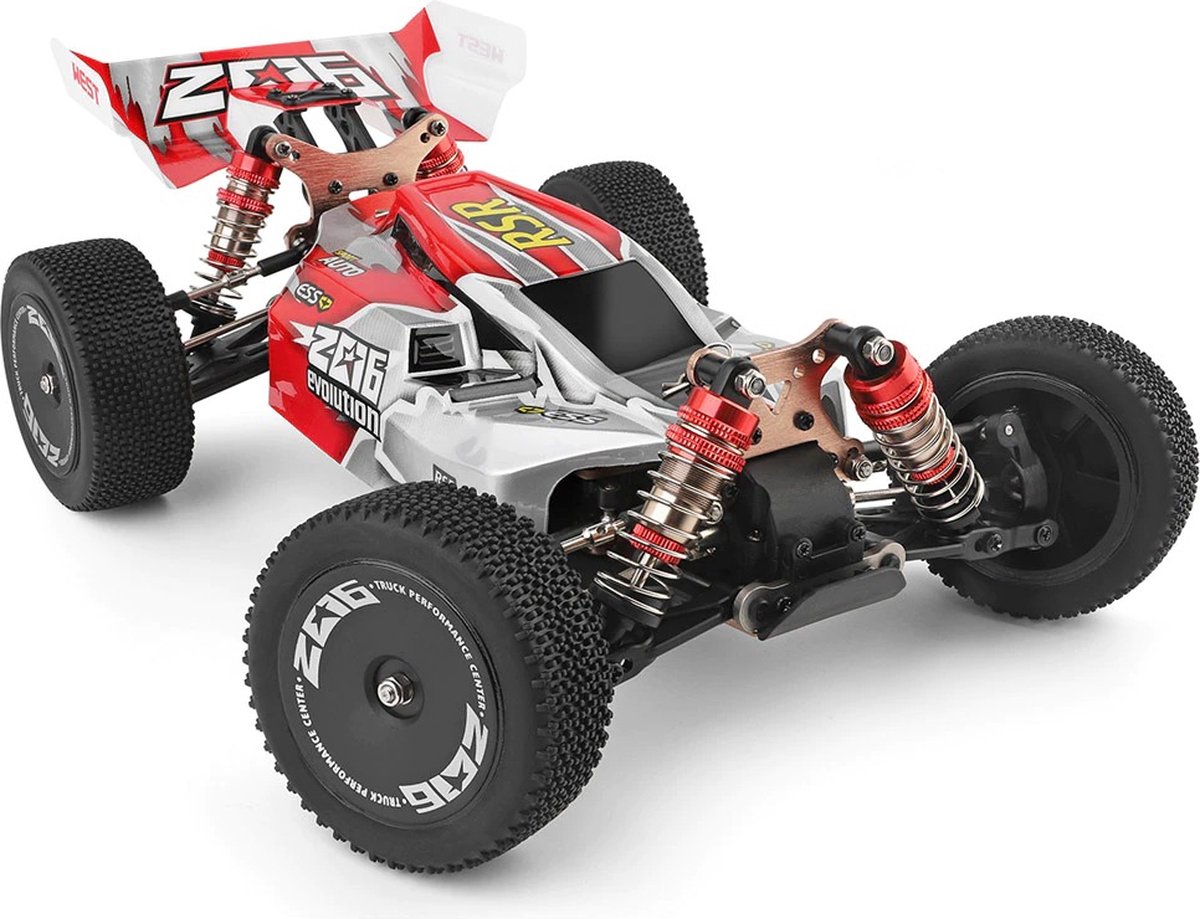 WLtoys® 144001 Afstandbestuurbare Off-Road Auto - Remote Control - RC Drift Auto – Schaal 1:14 - Gemaakt van lichtgewicht metaal - 60 km/h - 2x 7.4v 1500MAH - Cool Red