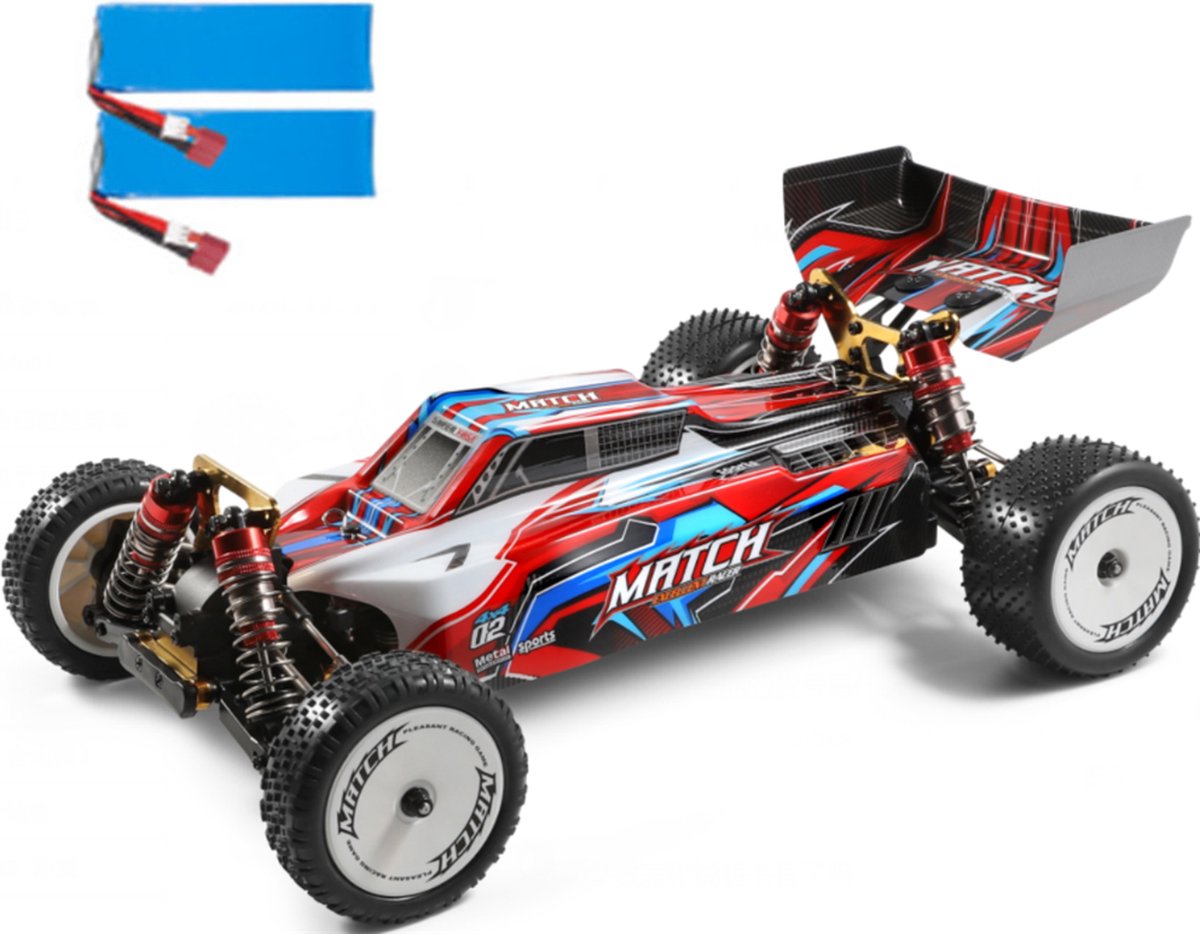 Wltoys 104001 Snelle RC Auto - 2 Accus - RC Voertuig Volwassenen - Off Road Buggy - Radiografisch Bestuurbare Racewagen - 1:10 Schaal