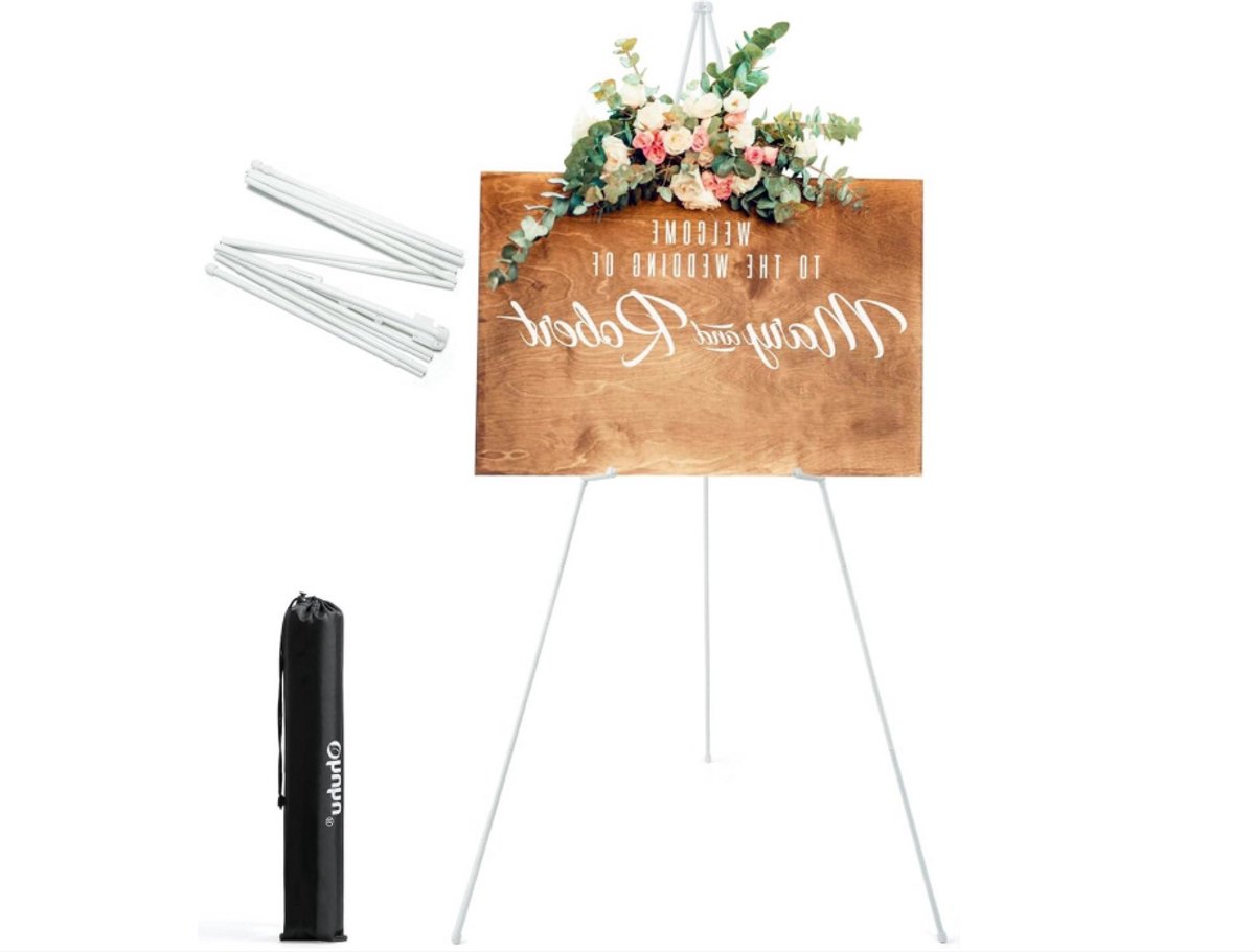     Tafelmodel Verstelbaar en Draagbaar - Opvouwbaar Telescopisch Vloerstatief - Display Standaard voor Canvas Schilderijen Posters en Borden