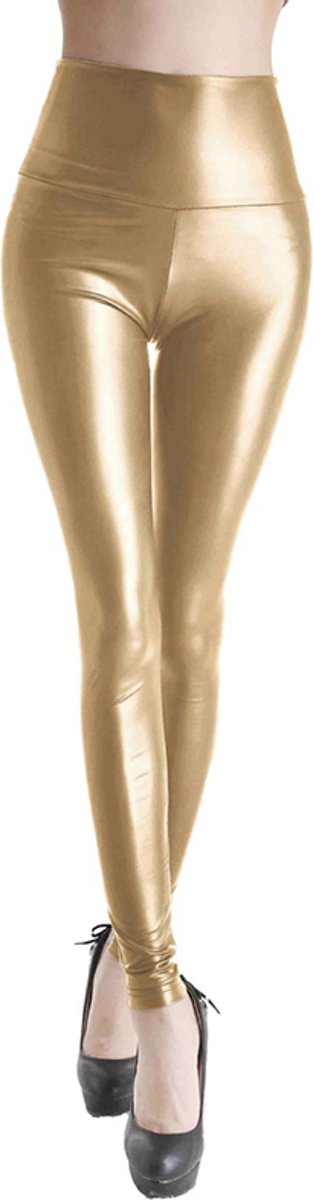 Leather Look Legging – Maat L – Goud