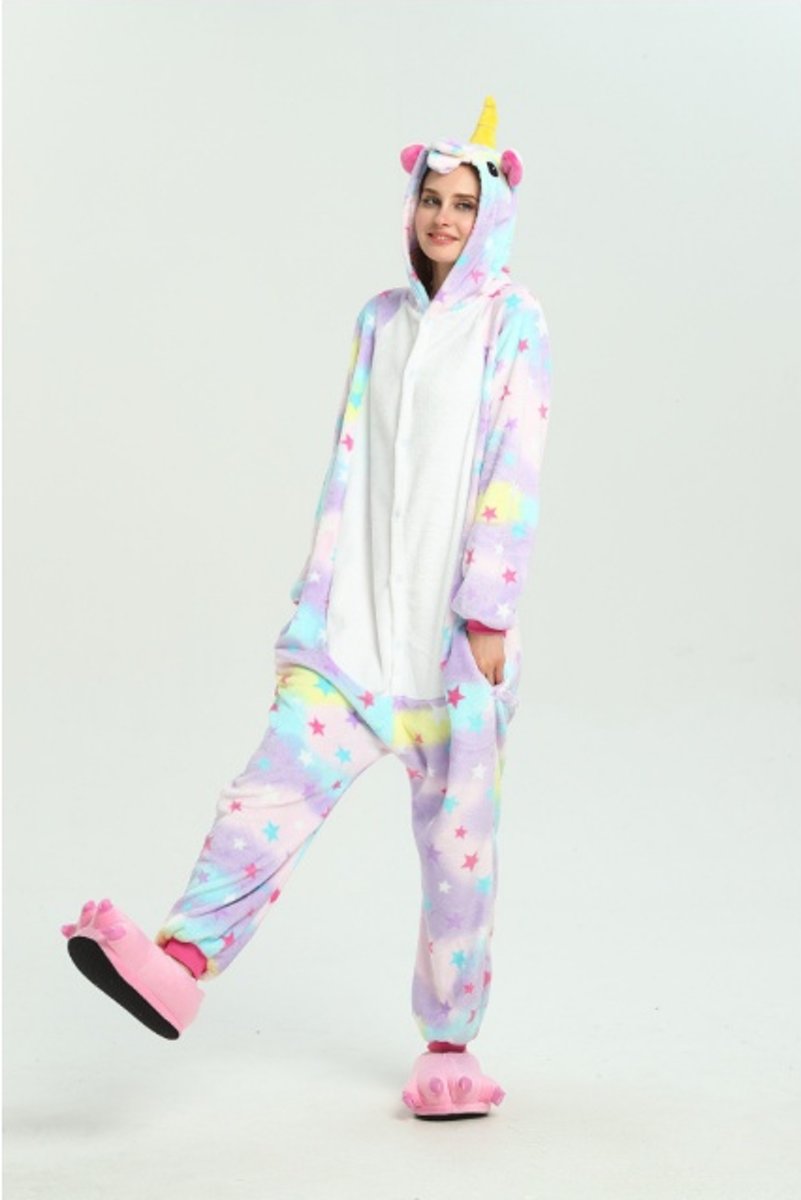 Unicorn onesie voor volwassenen - Maat 2XL - Stars lila