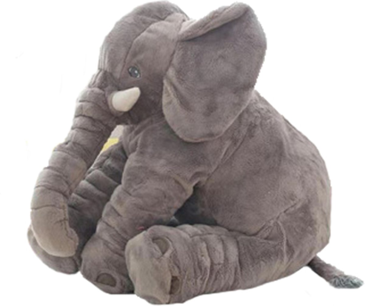 XL Olifant Knuffel - Grijs - 60 cm - Heerlijk zacht materiaal voor het slapen