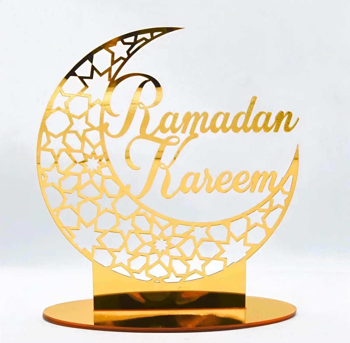 Ramadan decoratie – Ramadan Kareem - Decoratieve Beeld - Eid Mubarak – Suikerfeest – Ramadan Versiering – 23 x 20 cm - Goud