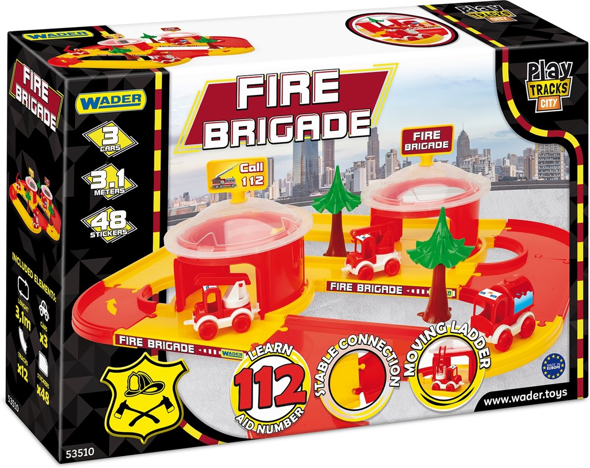 Wader 53510 Play Tracks City Fire Brigade brandweerset