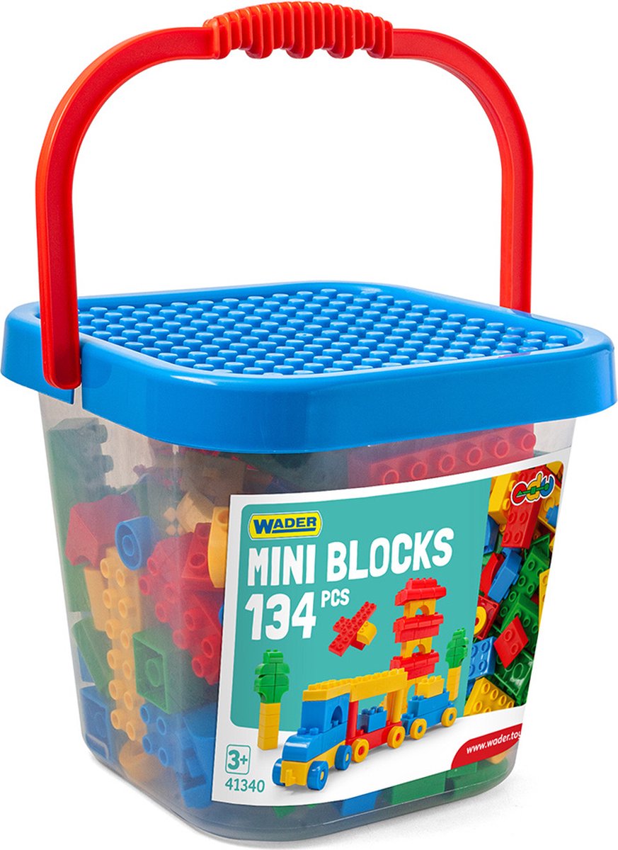 Wader Bouwblokken Mini Blocks Junior Blauw 135-delig