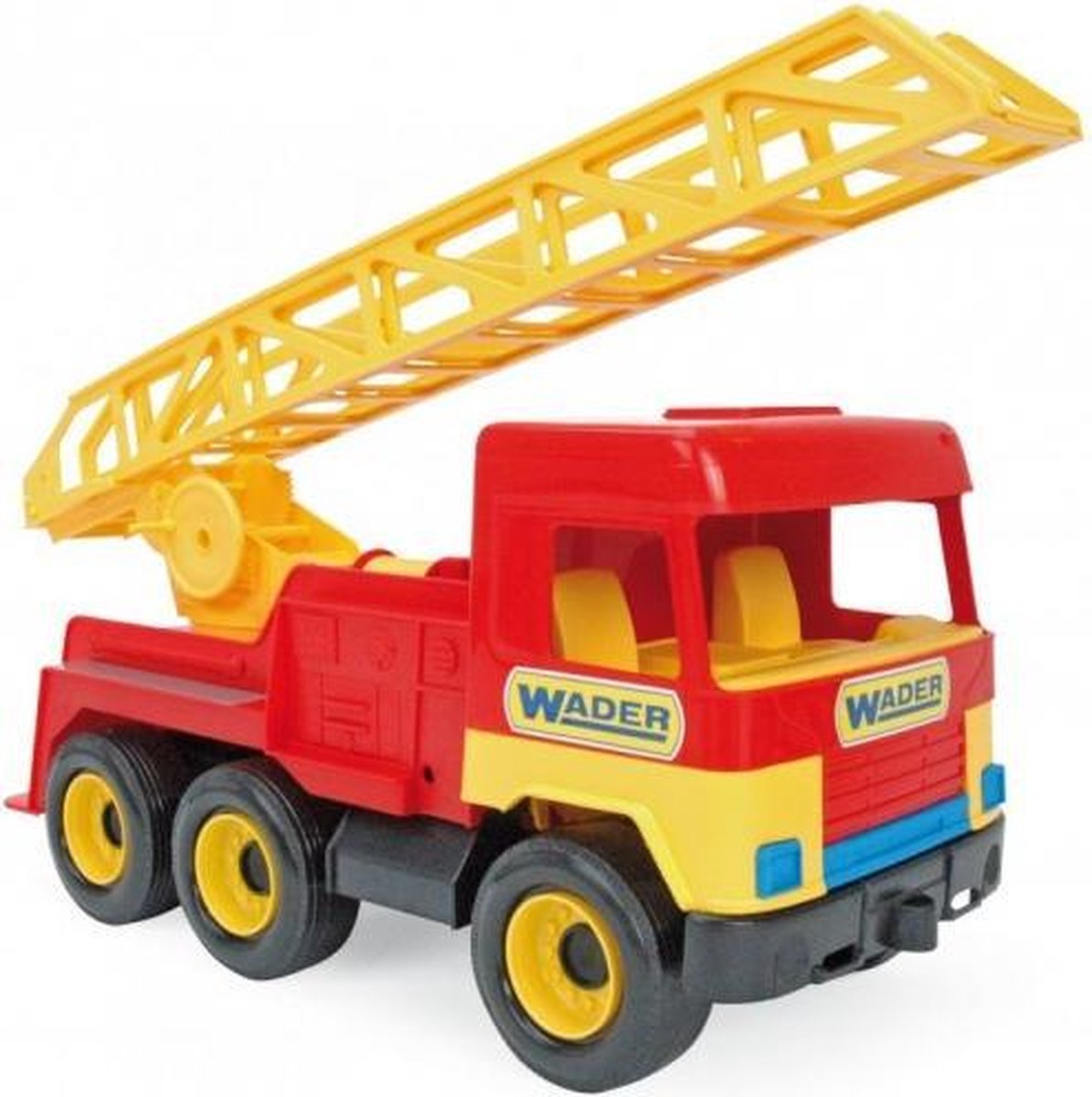 ladderwagen 40 cm rood/geel