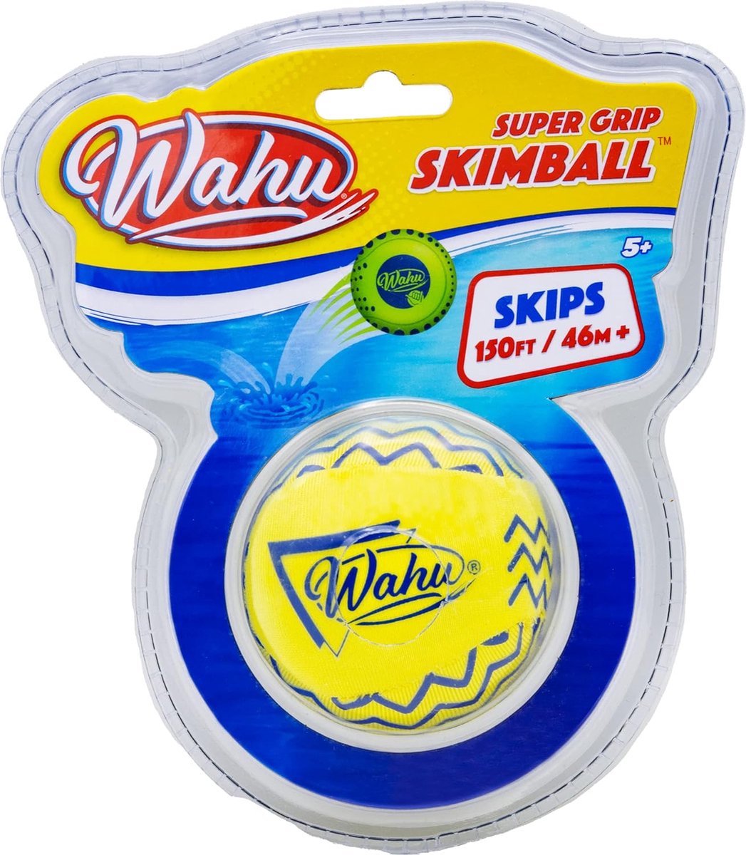   Super Grip gooibal geel - Stuitert 45 meter over water - Actiespel - Zwembad - Zee - Buitenspeelgoed