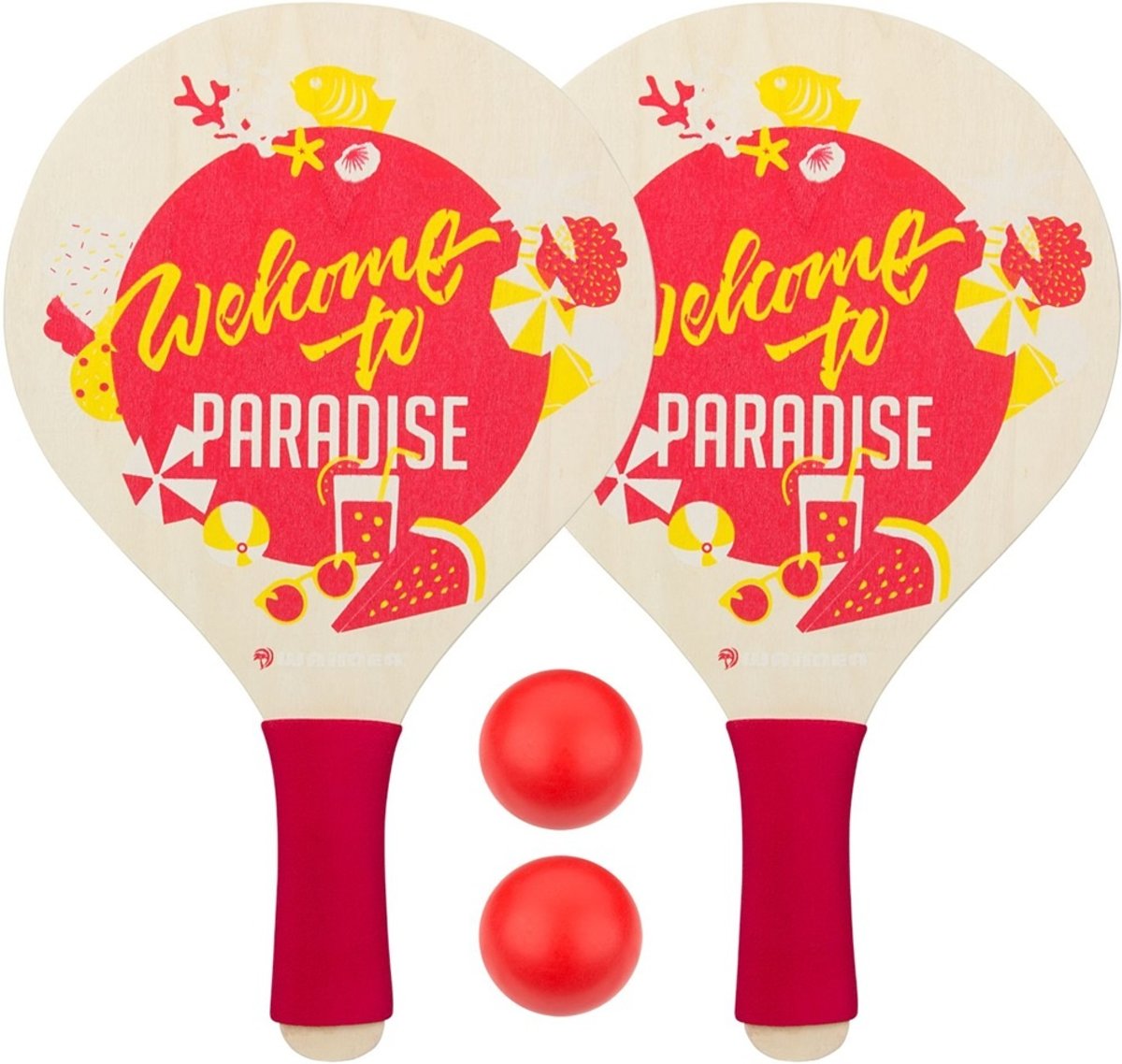   Beachball Set Paradise 4-delig Rood/geel