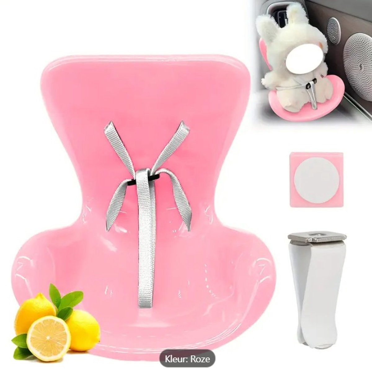   - Altijd Handig! - Roze Plastic Autostoel ook geschikt voor Labubu Poppen of andere knuffels