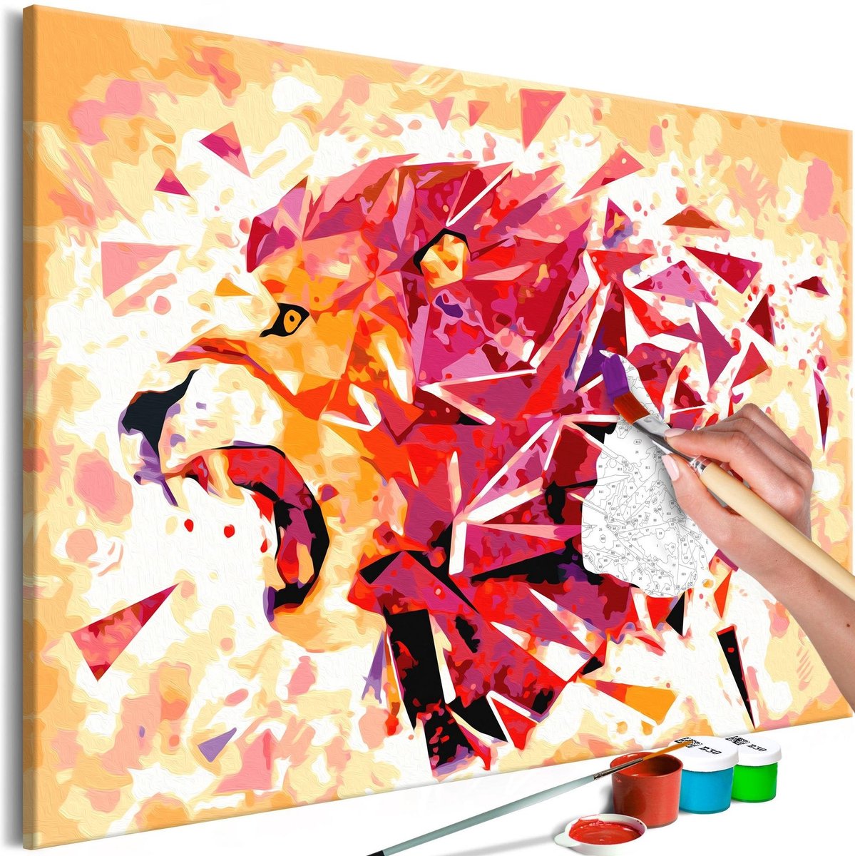 Doe-het-zelf op canvas schilderen - Abstract Lion