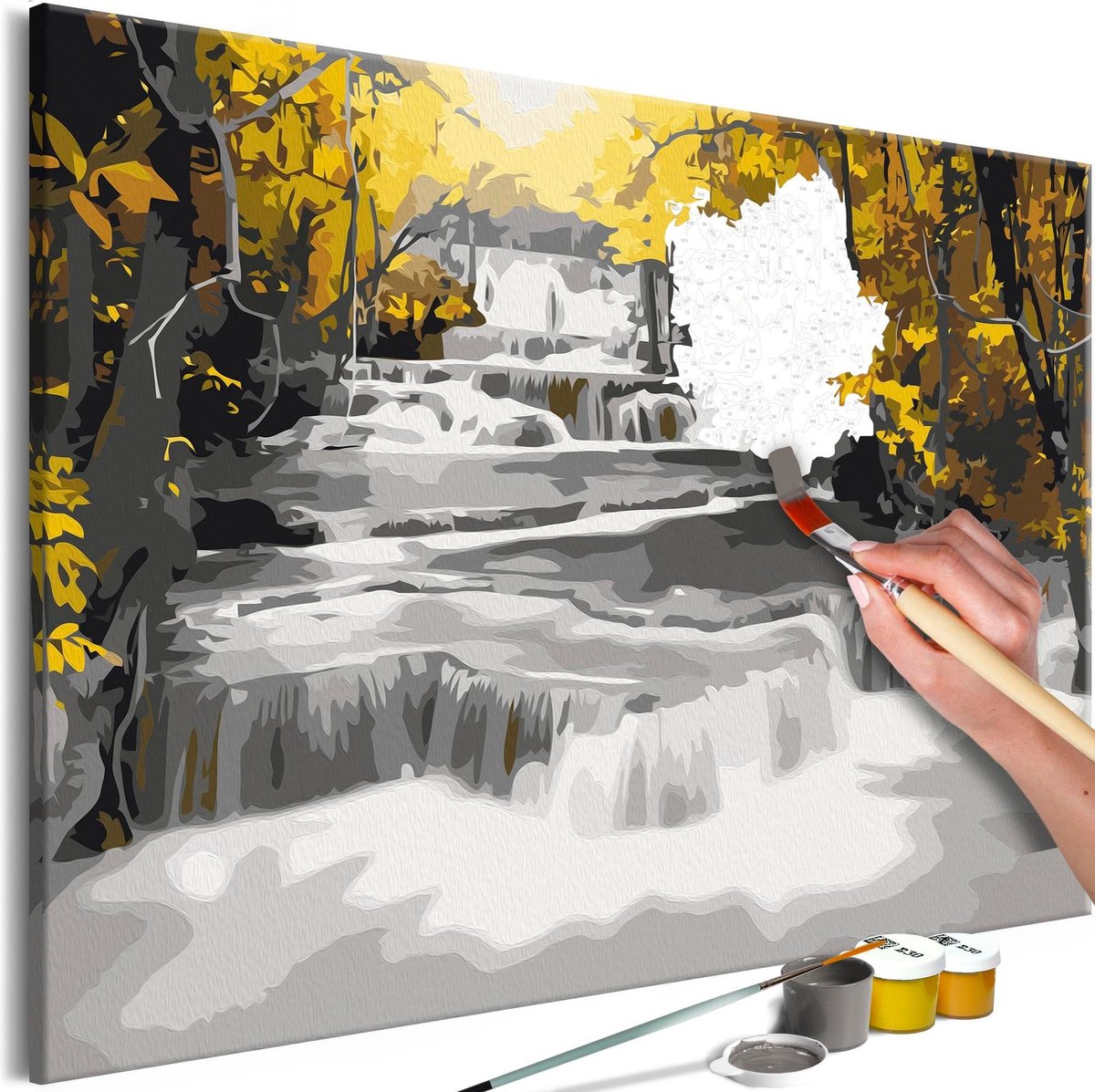 Doe-het-zelf op canvas schilderen - Autumn Landscape