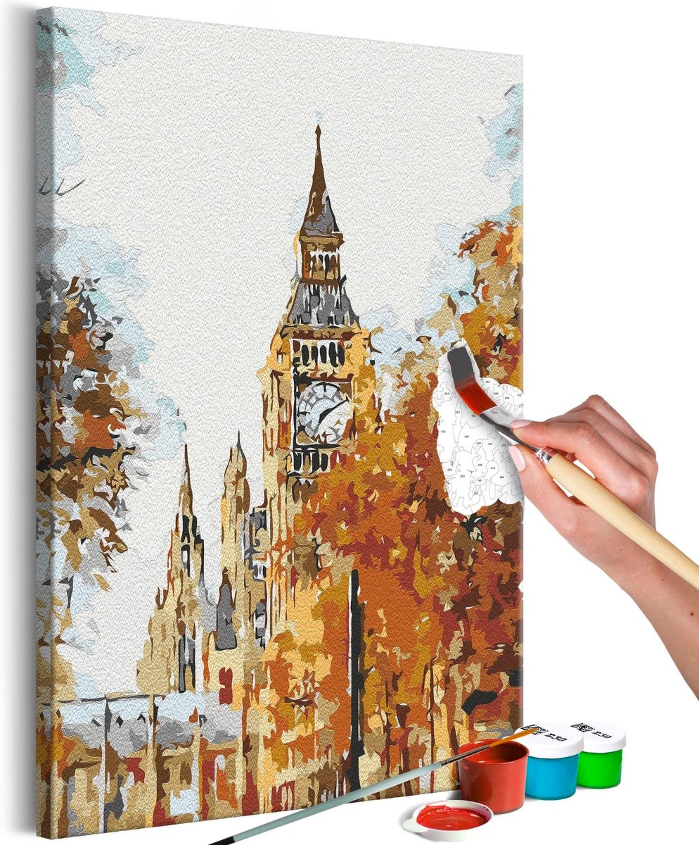 Doe-het-zelf op canvas schilderen - Autumn in London