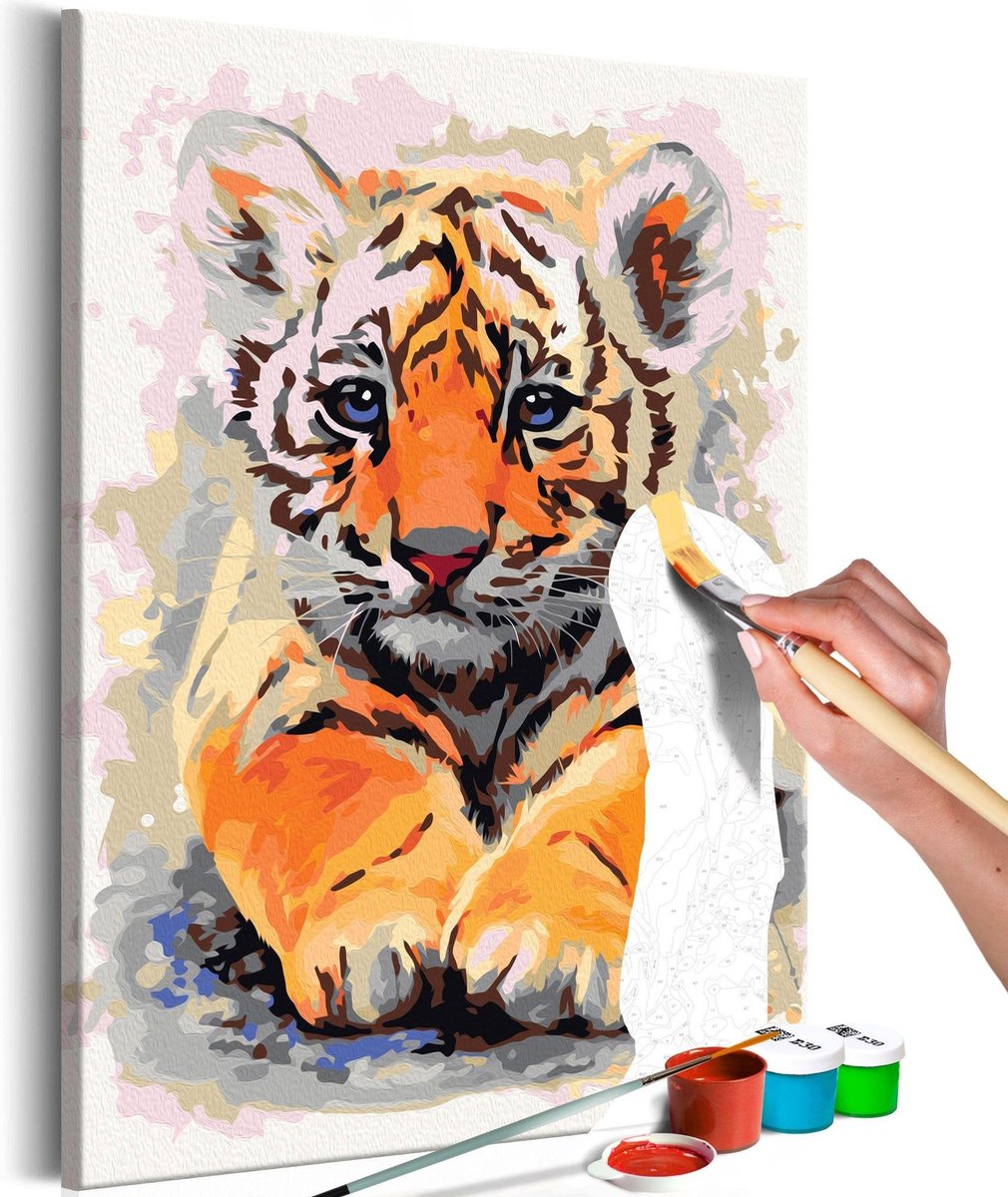 Doe-het-zelf op canvas schilderen - Baby Tiger