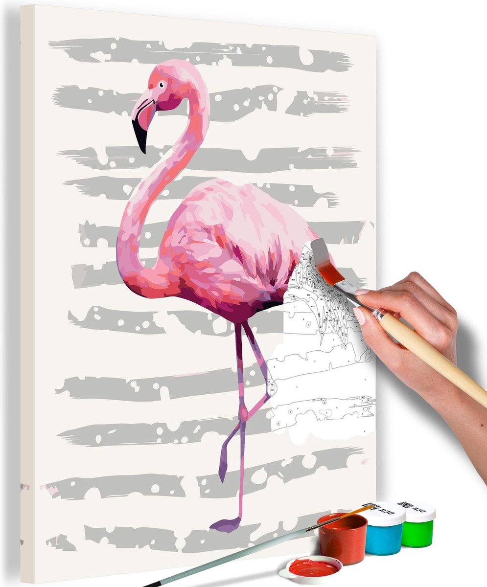 Doe-het-zelf op canvas schilderen - Beautiful Flamingo