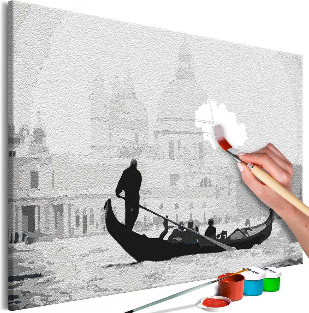 Doe-het-zelf op canvas schilderen - Black and White Venice