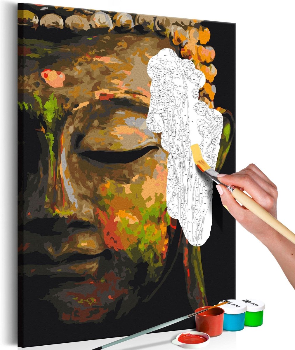 Doe-het-zelf op canvas schilderen - Buddha in the Shade