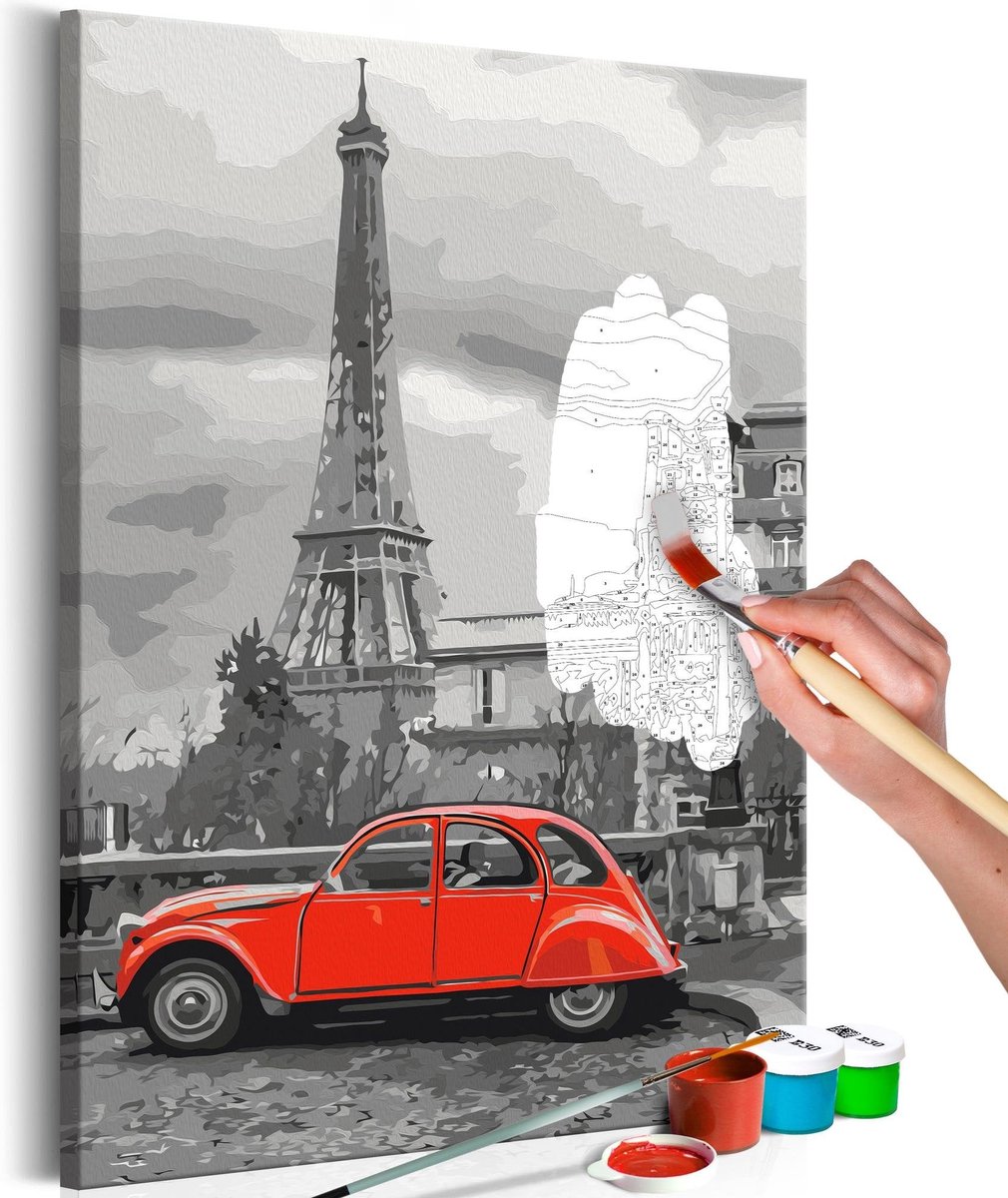 Doe-het-zelf op canvas schilderen - Car in Paris