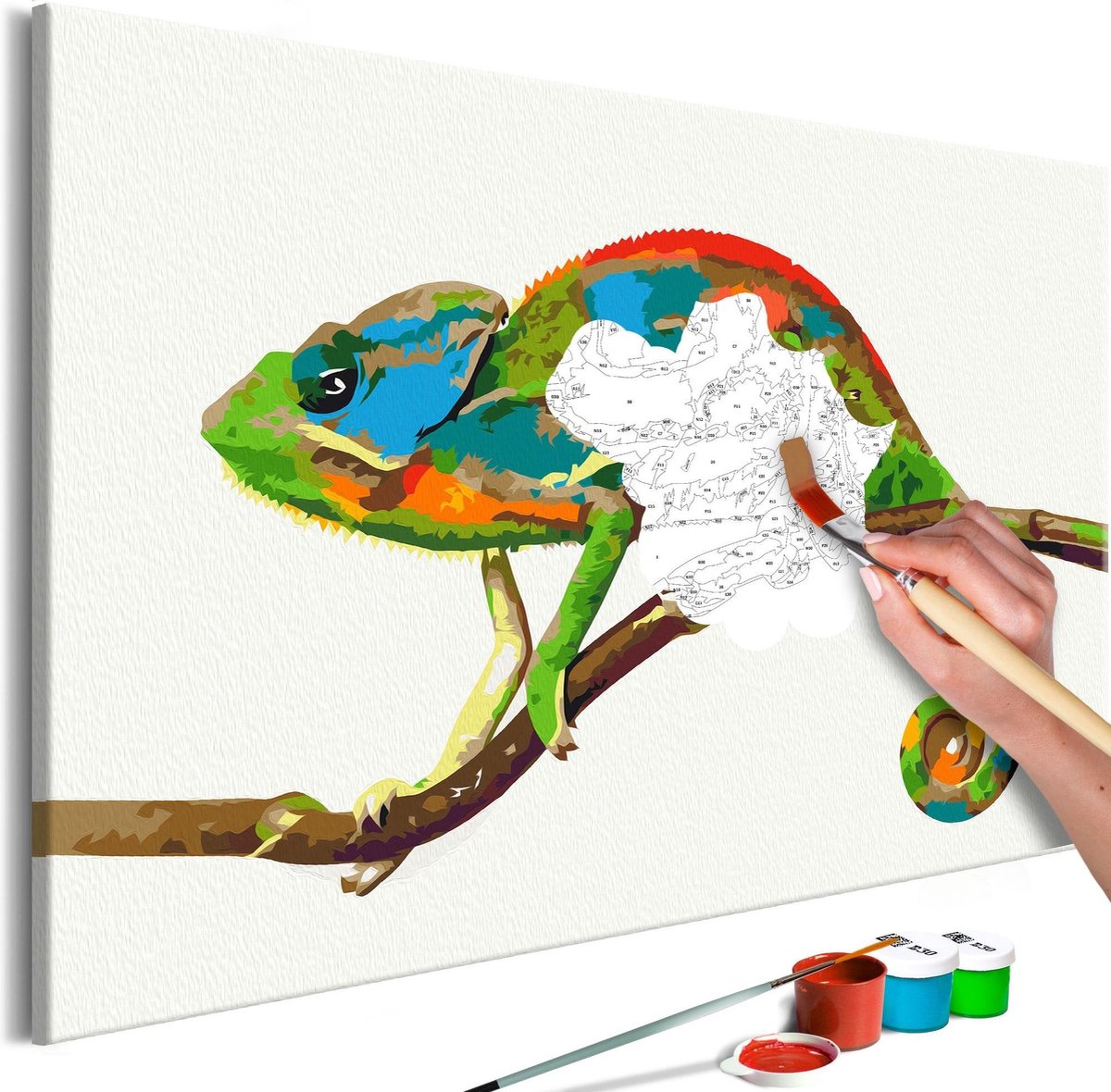 Doe-het-zelf op canvas schilderen - Chameleon