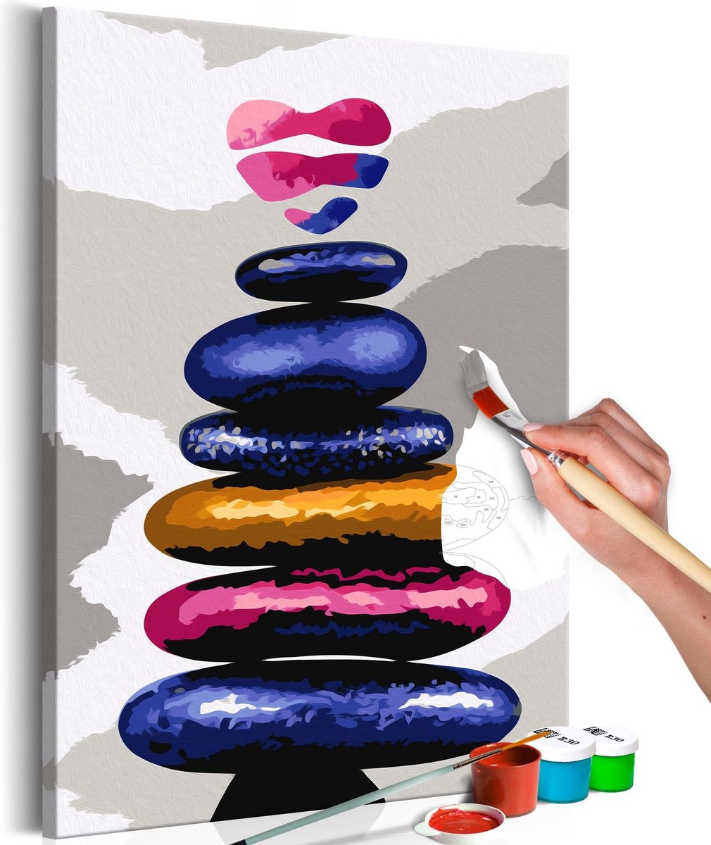 Doe-het-zelf op canvas schilderen - Colored Pebbles