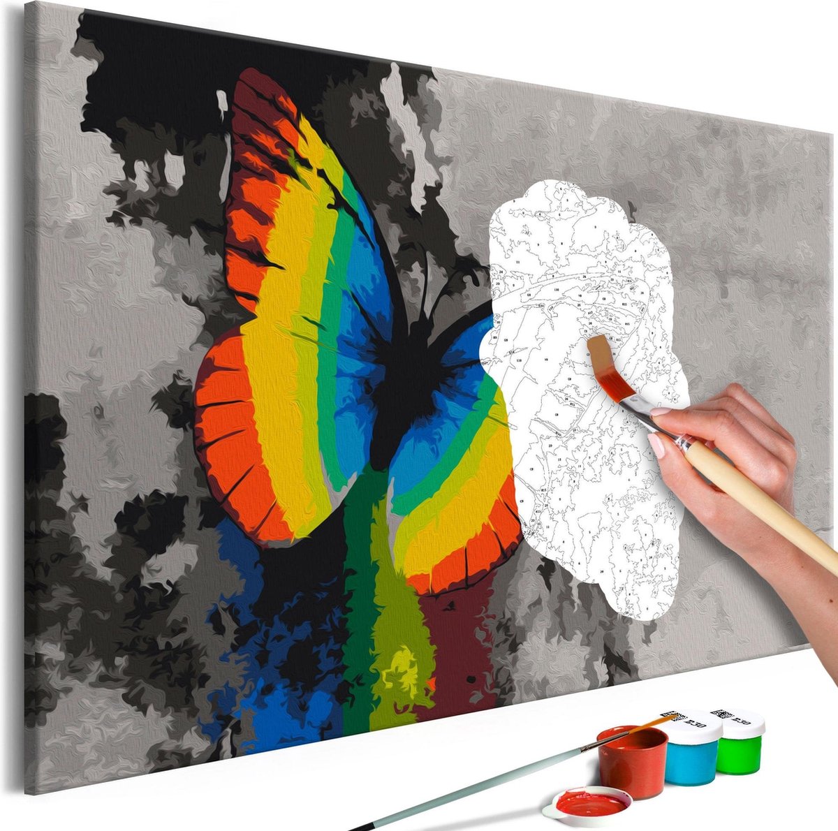 Doe-het-zelf op canvas schilderen - Colourful Butterfly