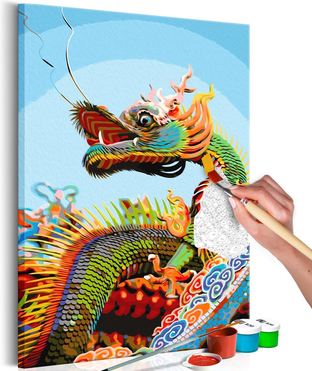 Doe-het-zelf op canvas schilderen - Colourful Dragon