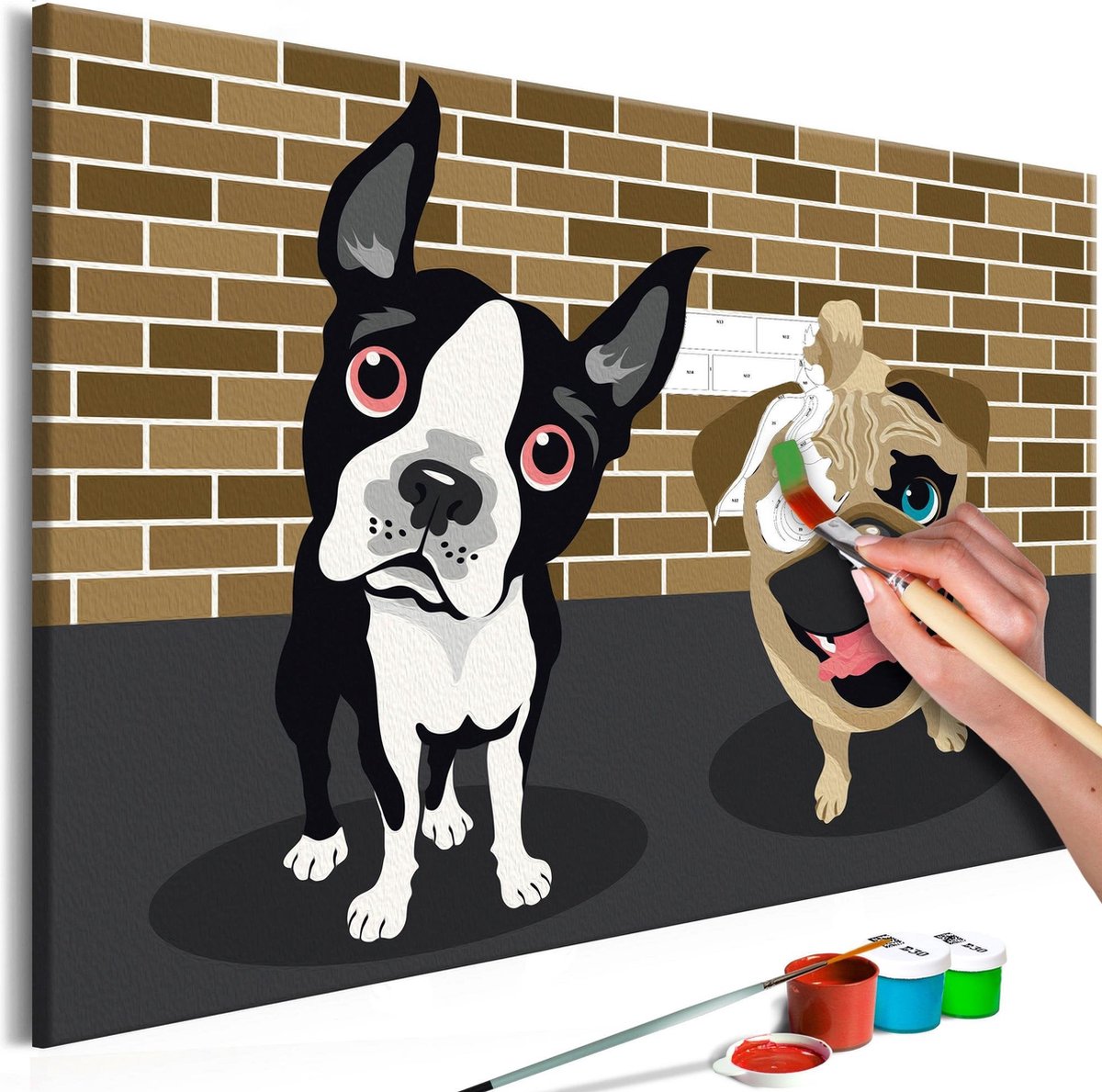 Doe-het-zelf op canvas schilderen - Cute Dogs