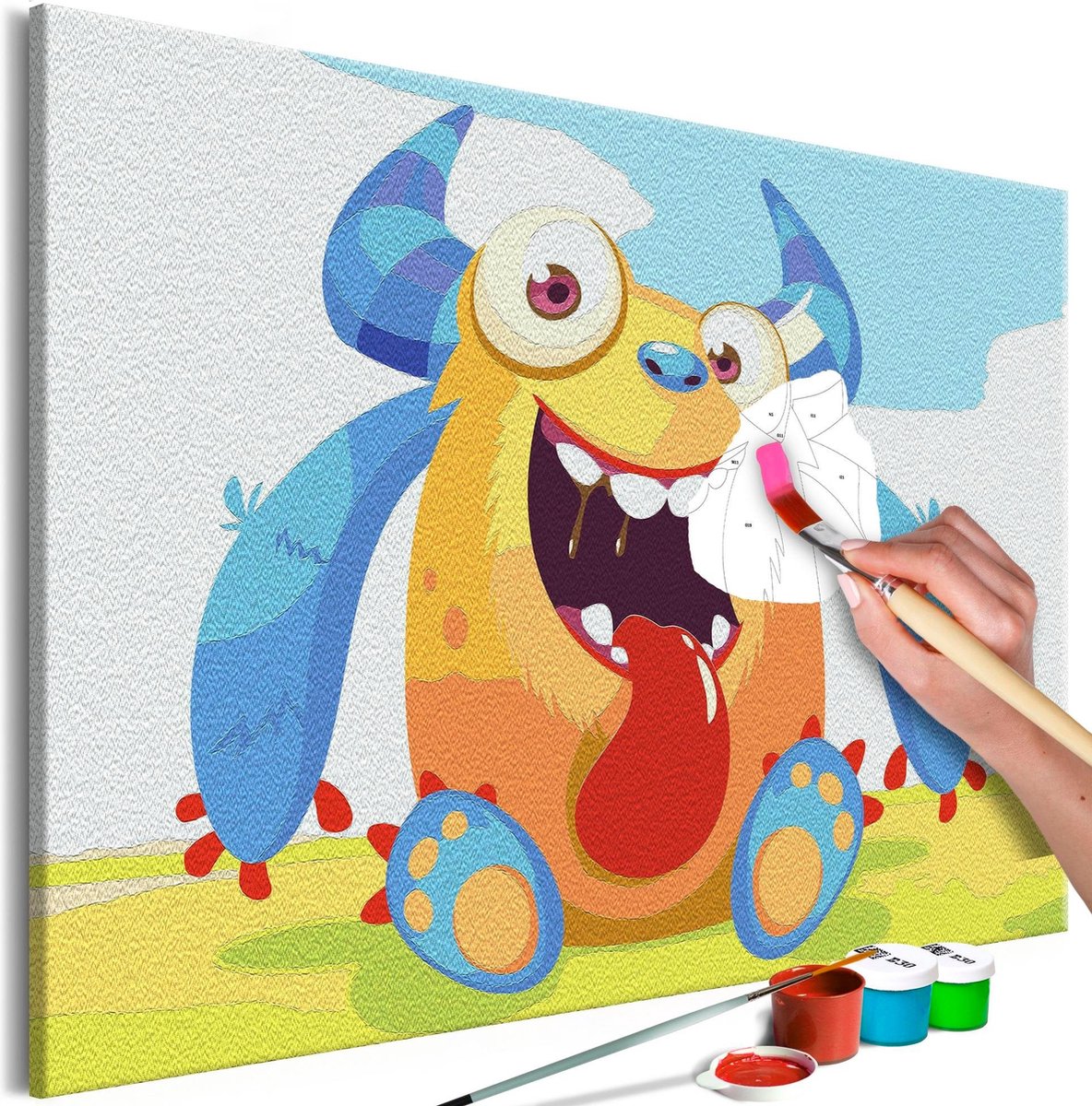 Doe-het-zelf op canvas schilderen - Cute Monster