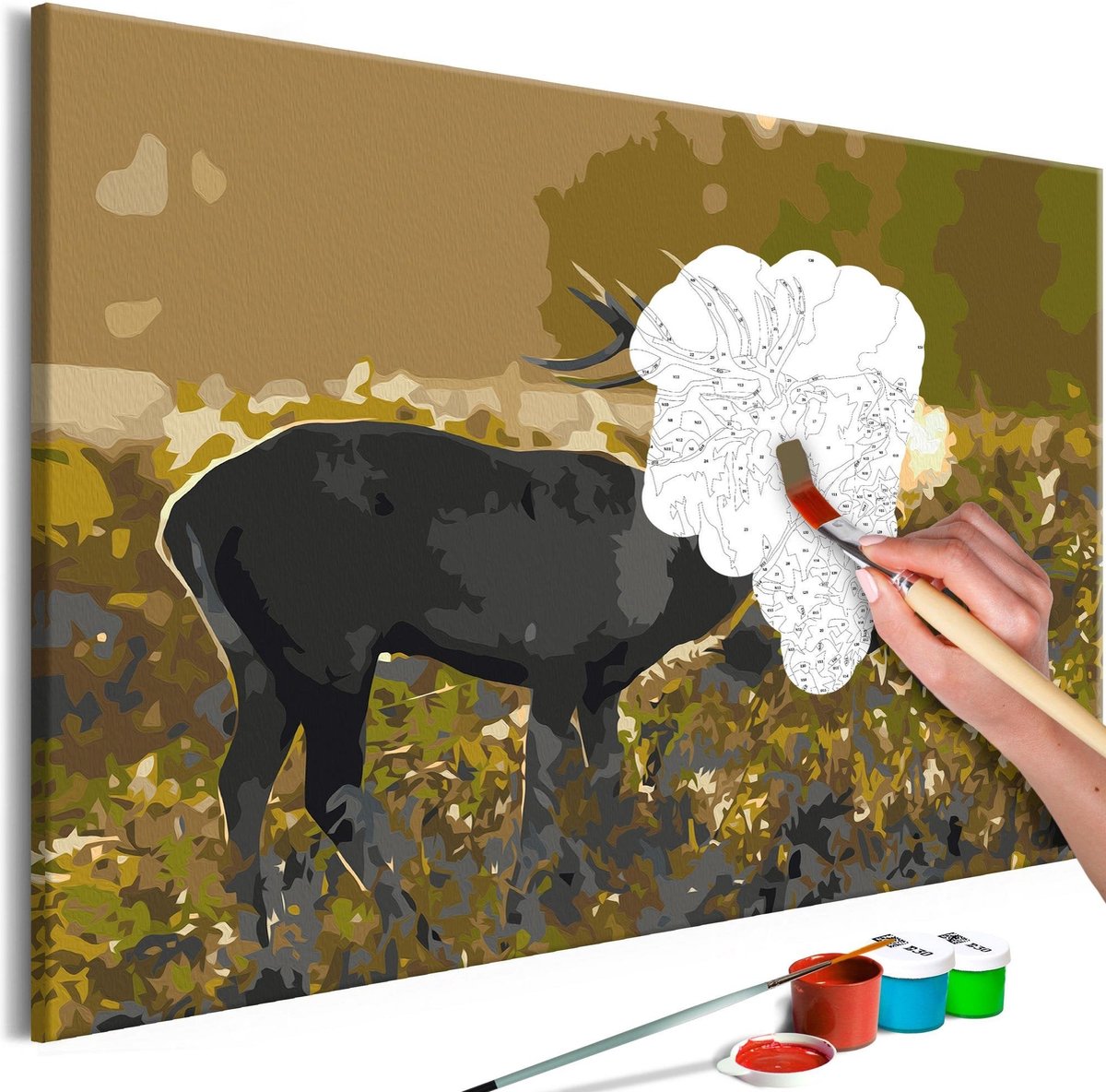 Doe-het-zelf op canvas schilderen - Deer on Rut