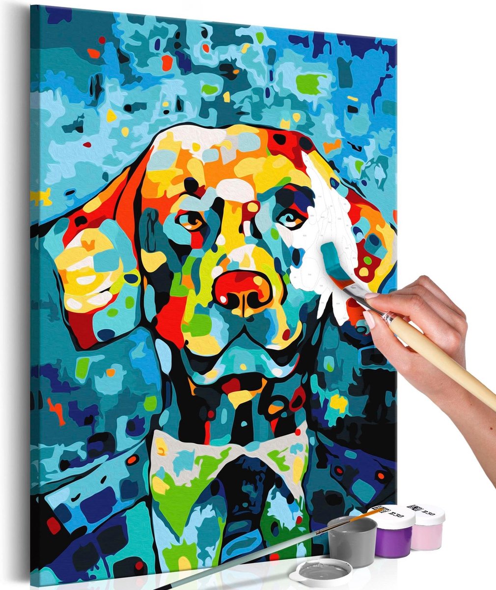 Doe-het-zelf op canvas schilderen - Dog Portrait