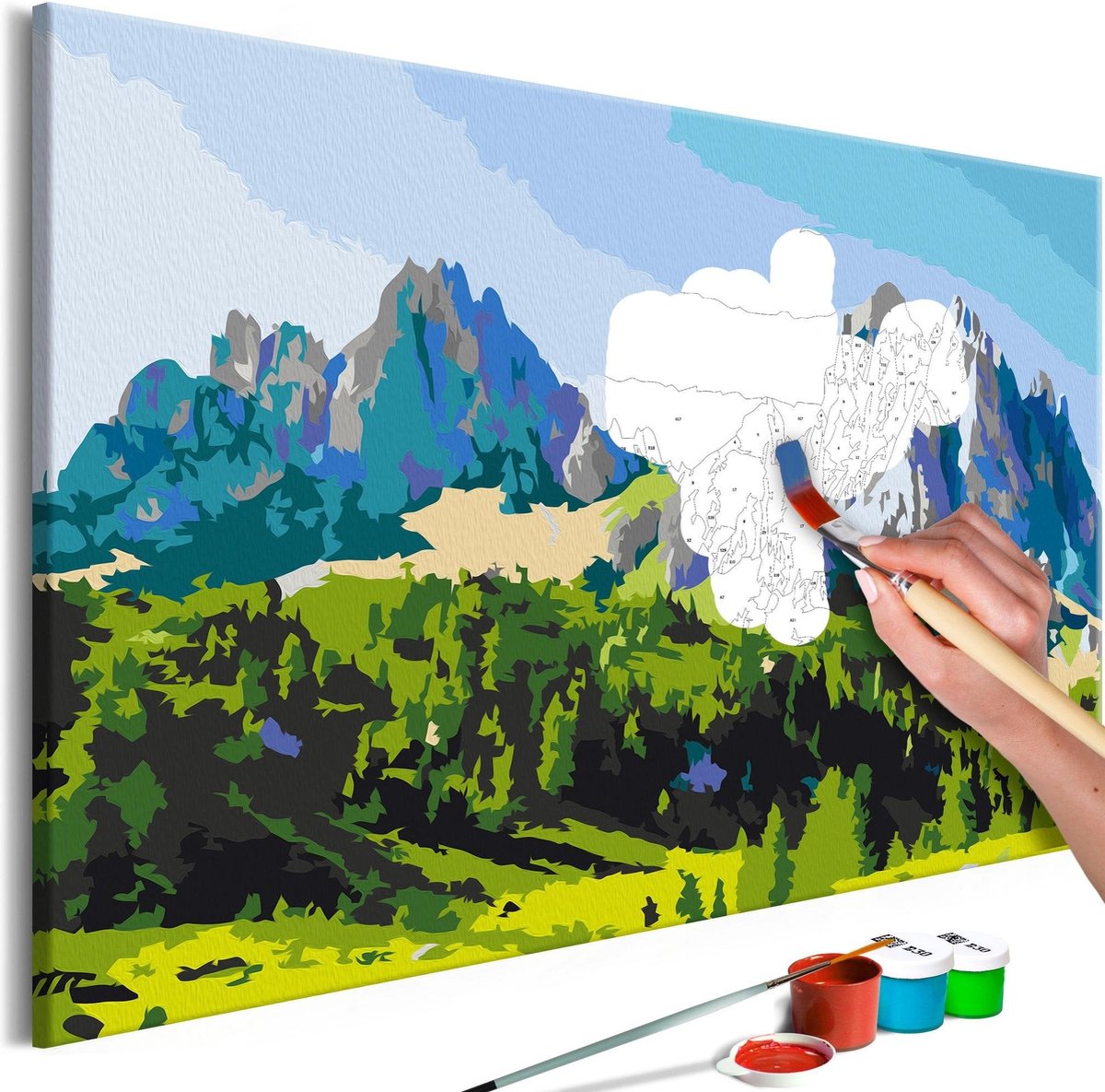 Doe-het-zelf op canvas schilderen - Dolomite Peaks