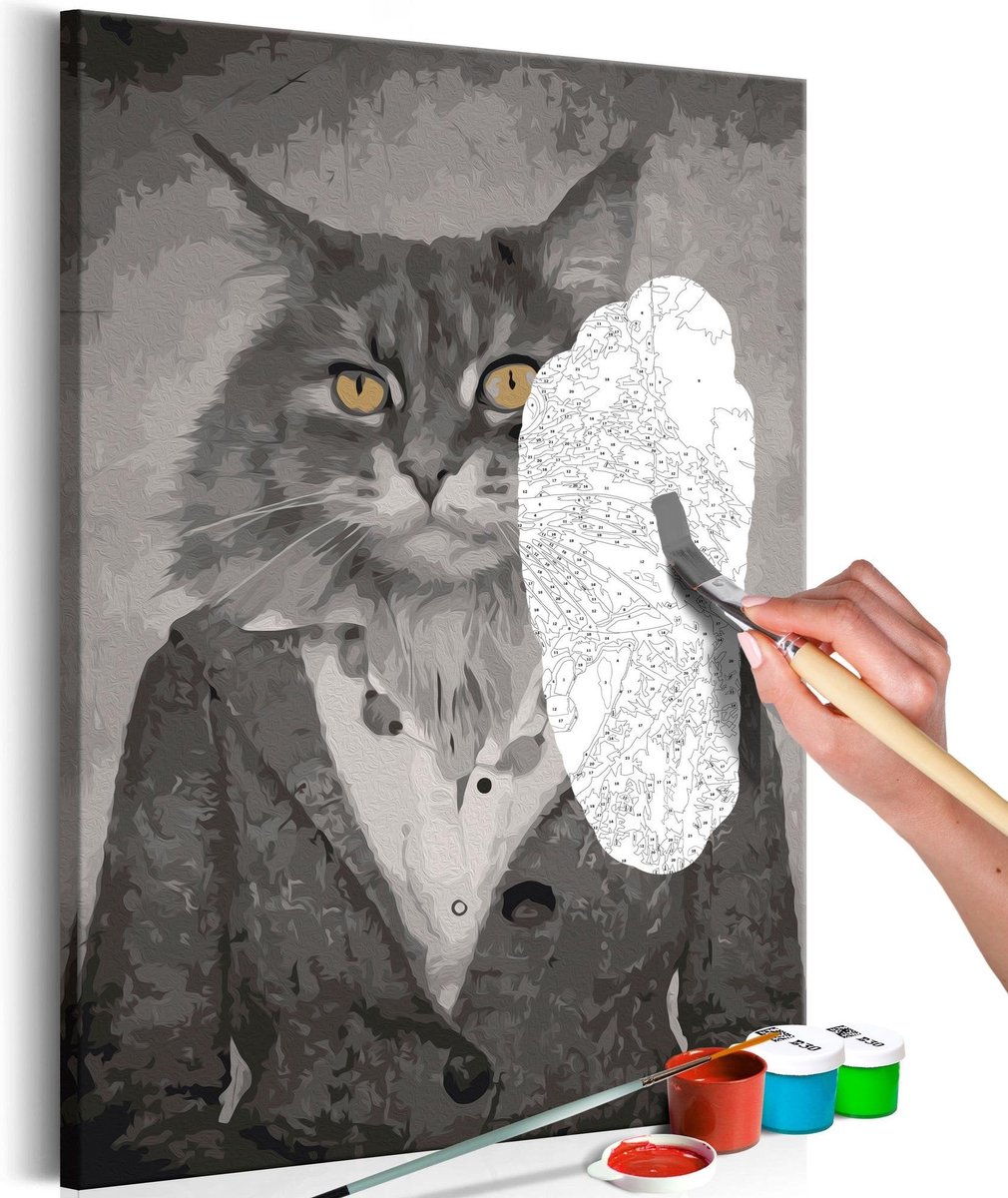 Doe-het-zelf op canvas schilderen - Elegant Cat