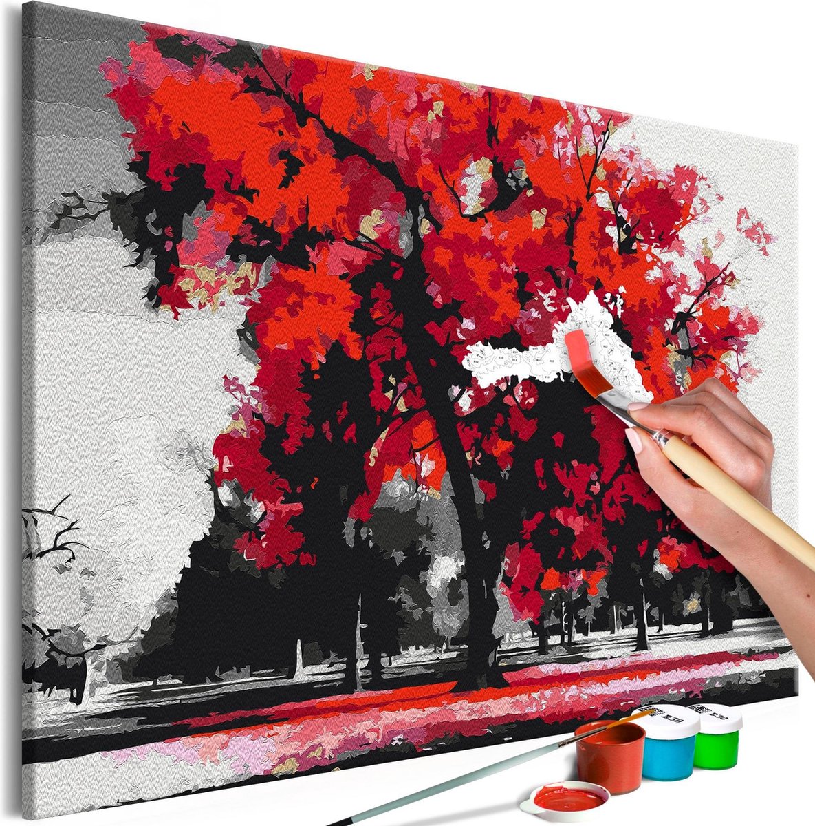 Doe-het-zelf op canvas schilderen - Expressive Tree