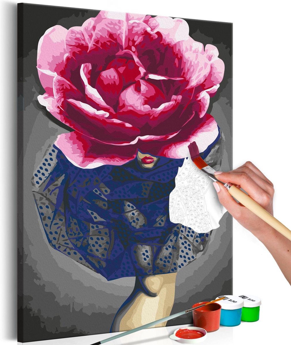 Doe-het-zelf op canvas schilderen - Flower Girl