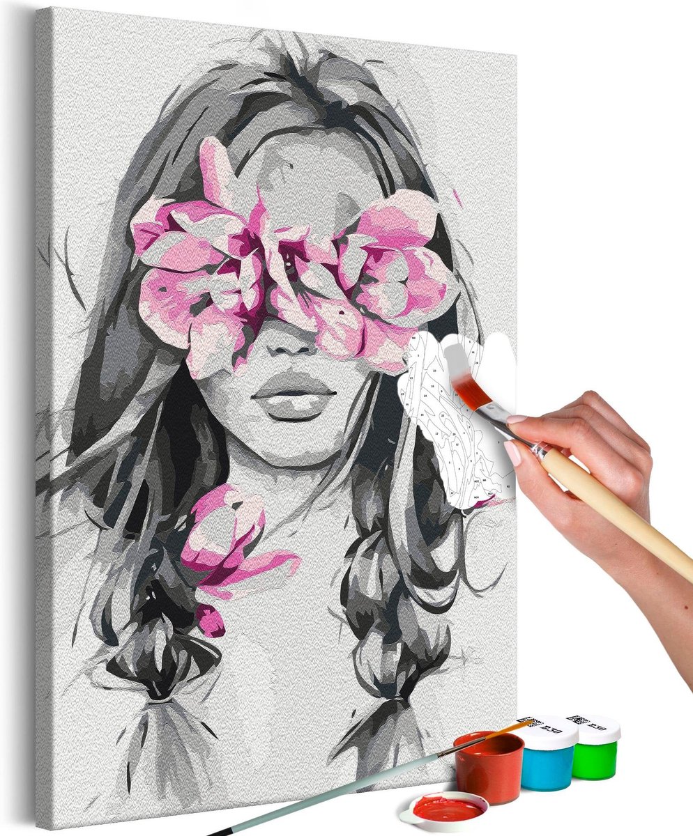 Doe-het-zelf op canvas schilderen - Flowers On Eyes