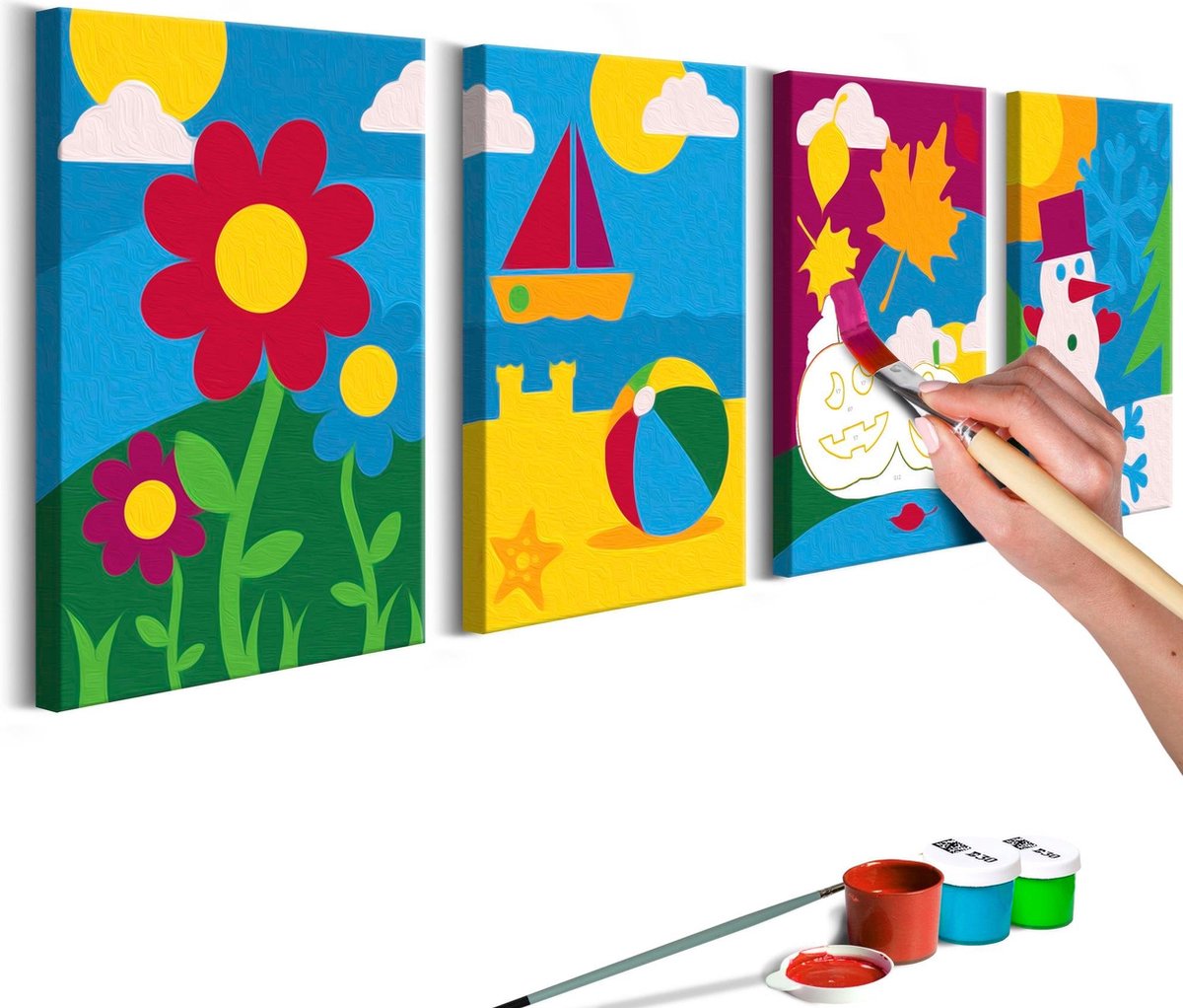 Doe-het-zelf op canvas schilderen - Four Seasons