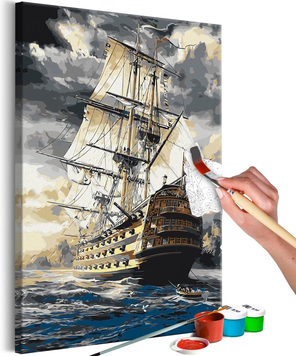 Doe-het-zelf op canvas schilderen - Frigate