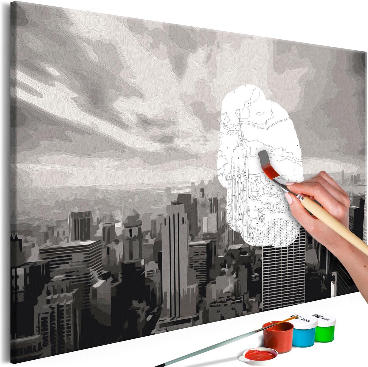 Doe-het-zelf op canvas schilderen - Grey New York