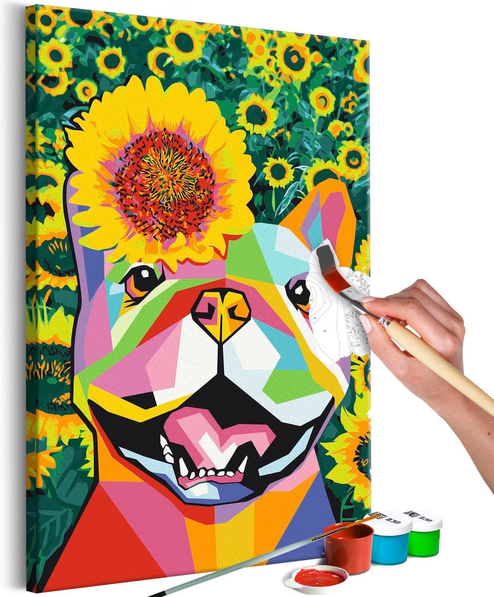 Doe-het-zelf op canvas schilderen - Happy Bulldog