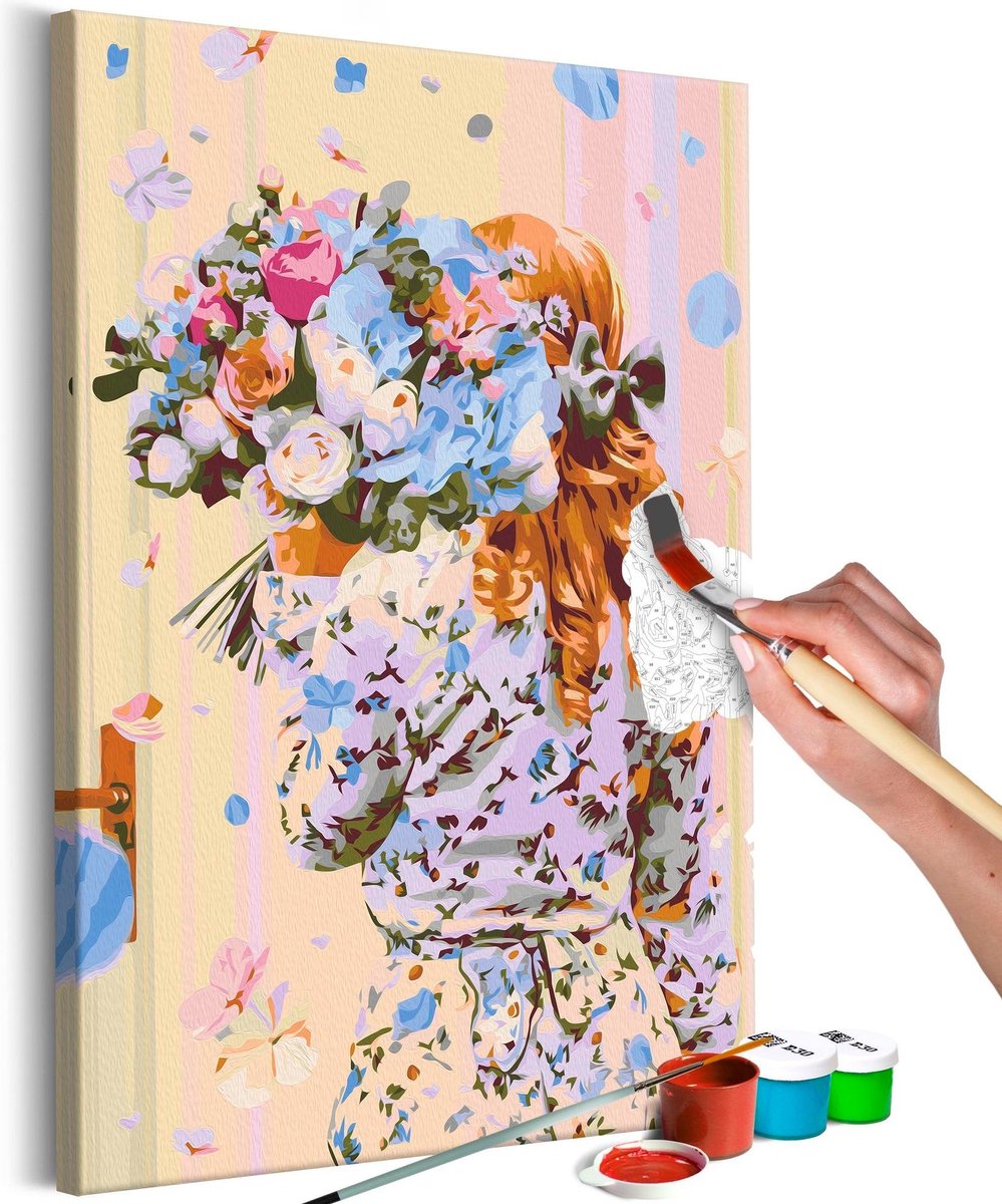 Doe-het-zelf op canvas schilderen - Hydrangea Girl