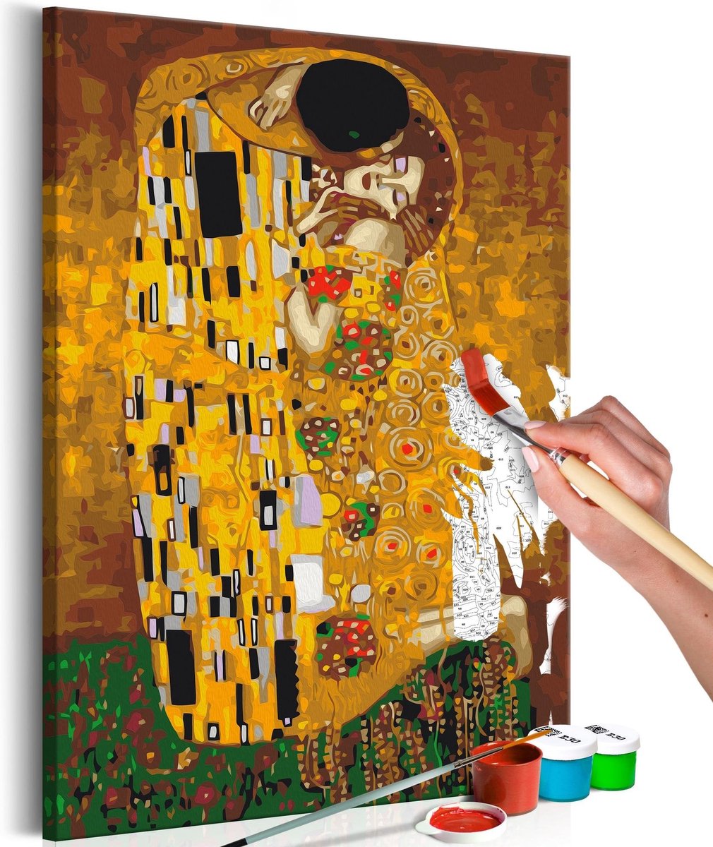 Doe-het-zelf op canvas schilderen - Klimt: The Kiss