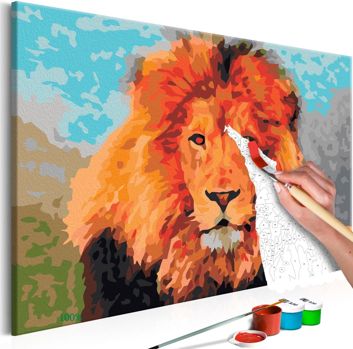 Doe-het-zelf op canvas schilderen - Lion