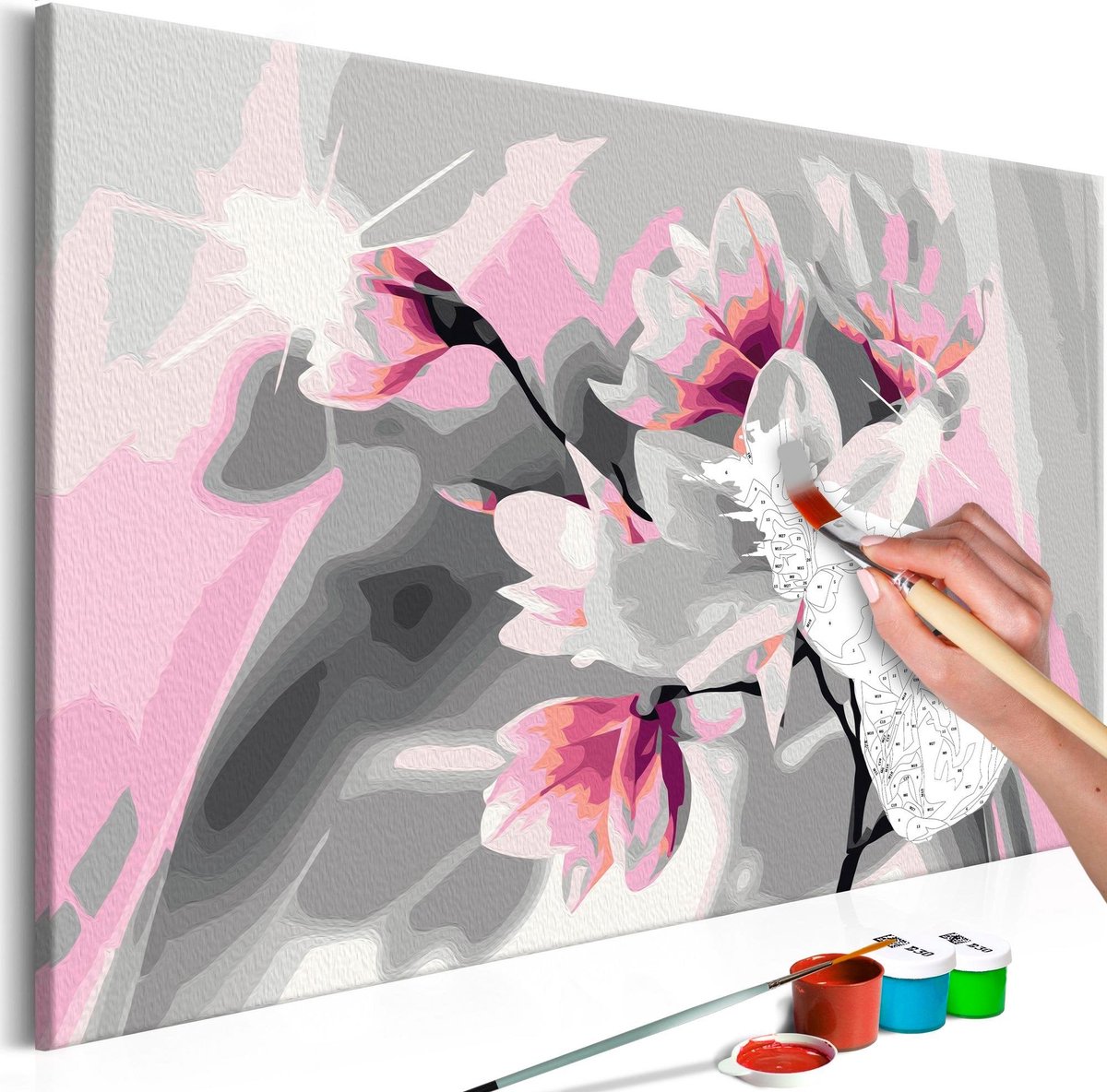 Doe-het-zelf op canvas schilderen - Magnolia (Grey Background)