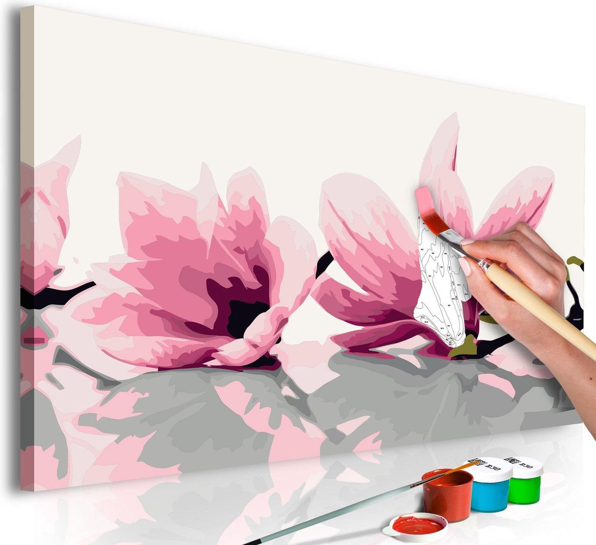 Doe-het-zelf op canvas schilderen - Magnolia (White Background)