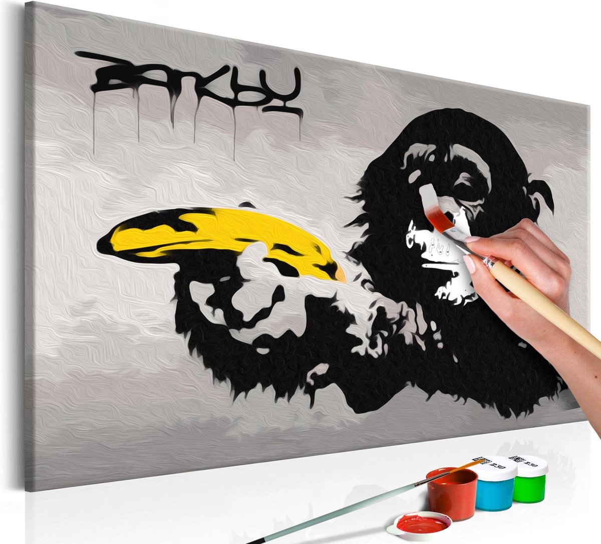 Doe-het-zelf op canvas schilderen - Monkey (Banksy Street Art Graffiti)