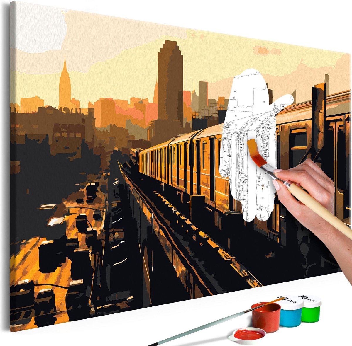 Doe-het-zelf op canvas schilderen - New York Subway